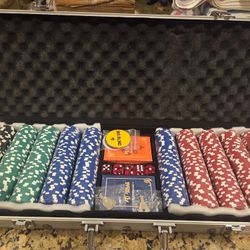 Professional 500 Chips Poker Set With Hard Case - New