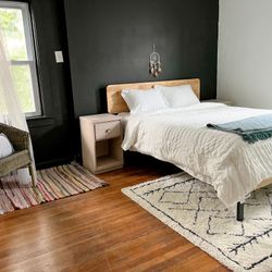 Boho Queen Bed & Area Rug