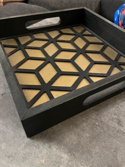 Black and Gold Decorative Serving Tray