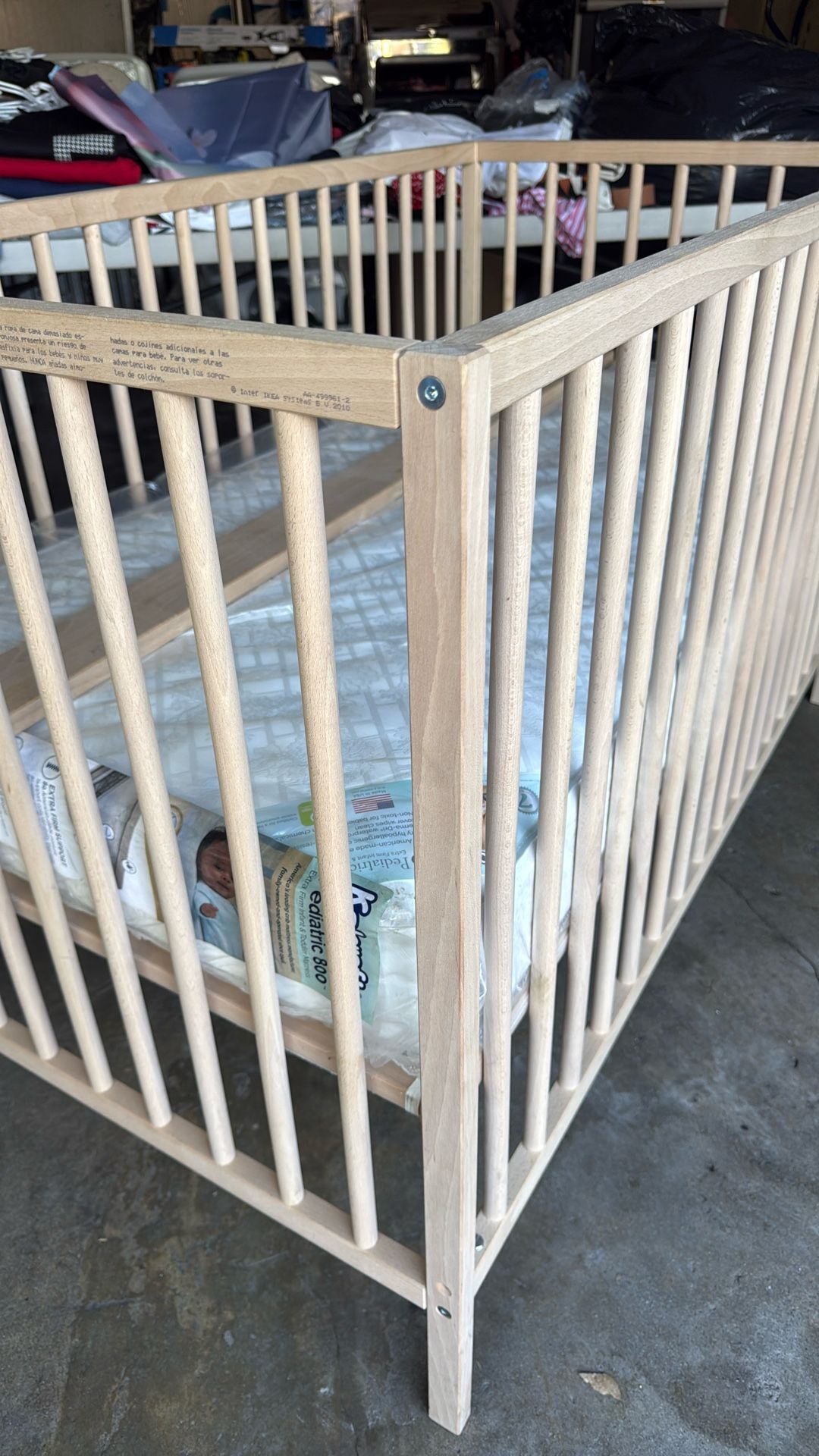 IKEA SNIGLAR BABY CRIB WITH MATTRESS