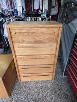 Oak Dresser and 2 Oak Nightstands