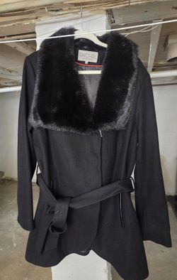 Rachel Rachel Roy Faux-Fur-Collar Belted Coat