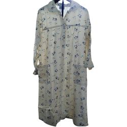Cozee Corner Pearl Snap Robe House Coat Pajama Dress 100% Cotton Granny Cottage