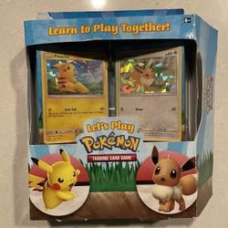 Let’s Play Pokemon Starter Set Pikachu & Eevee Starters 2 Decks Holo Cards TCG