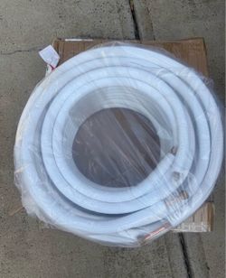 HVAC mini split line set includes 50 feet each of 1/4 inch and 3/8 inch outer diameter Copper Aluminum Tubes
