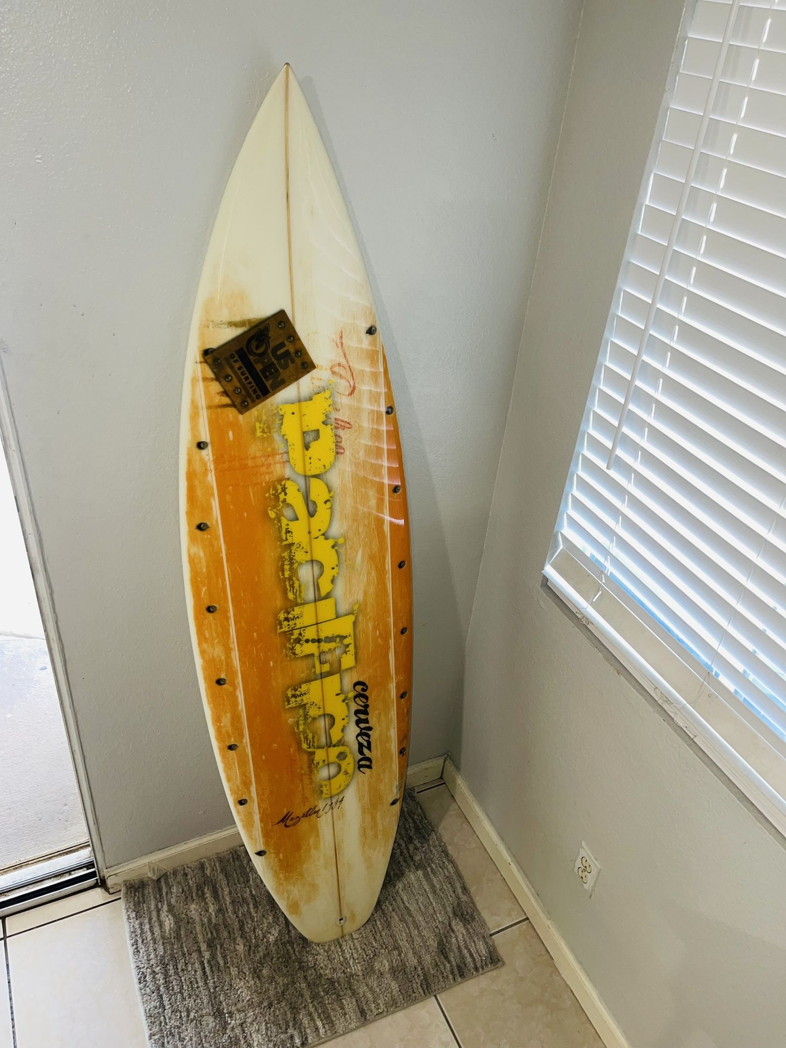 Surfboard Pacifico Beer Logos 