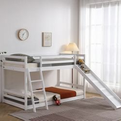 White Bunk Bed with Slide