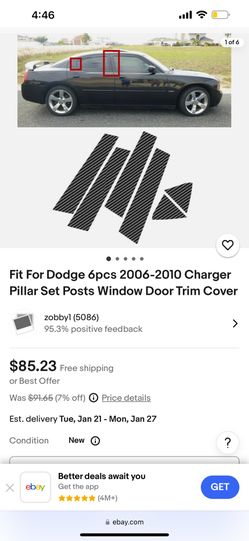 2006/2010 Dodge Charger Pillar Set 6 Piece