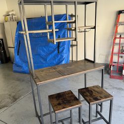 bar table with stools 