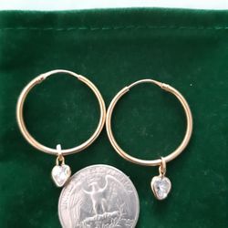 REAL 18K GOLD HOOPS EARRINGS ONLY, (not The PENDANTS)