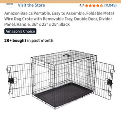 Brand New Metal Dog Crate (36” x 23” x 25”)