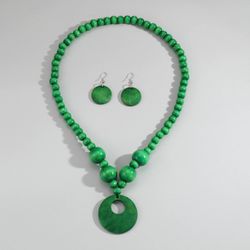 Fashionable pink, blue and red rhinestone necklace, earrings and bracelet set, popular full diamond three-piece set