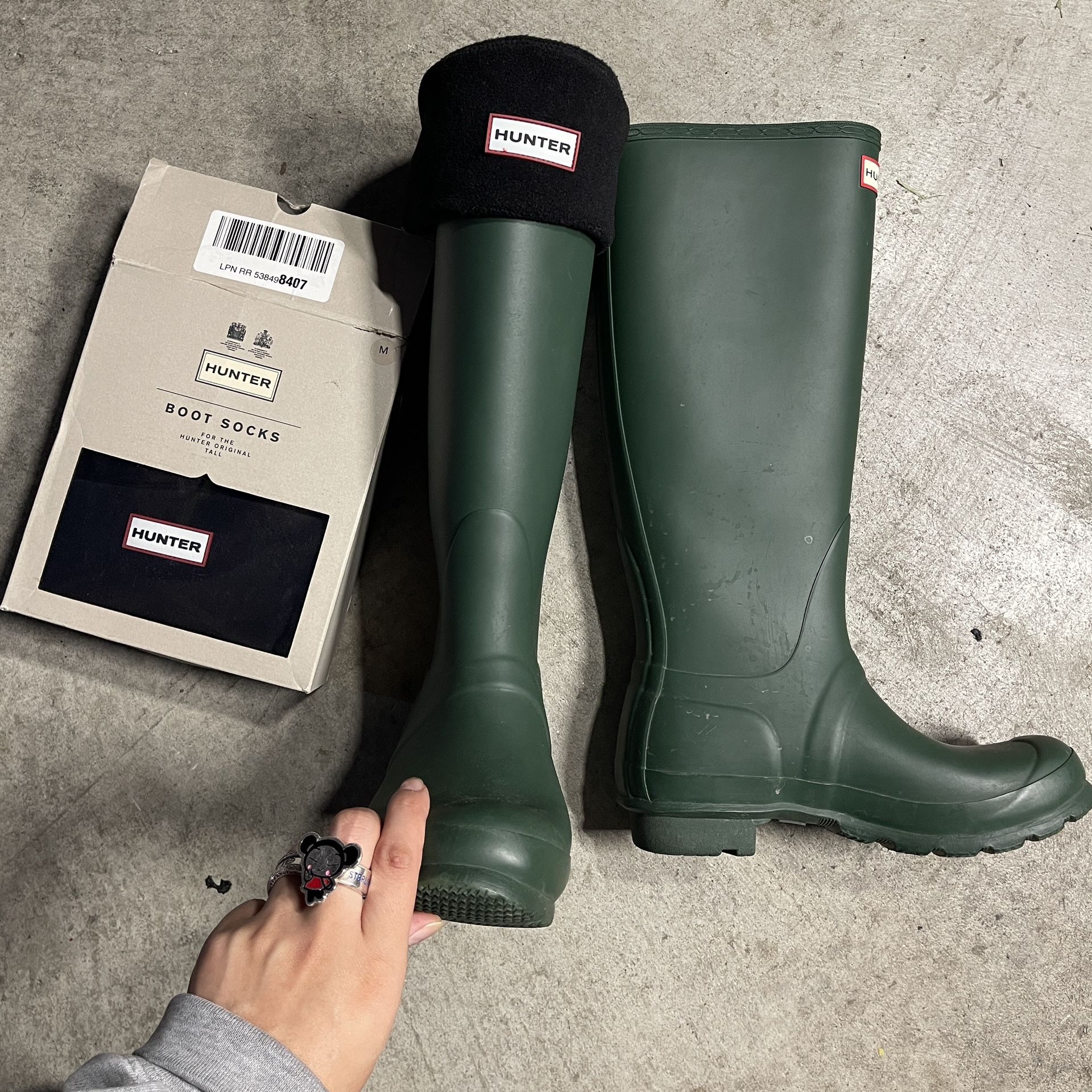 Hunter Green Galoshes Tall Rain Boot 🌱