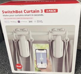 SwitchBot 2025 Automatic Curtain Opener 3 Rod, Bluetooth Remote Control & Hub
