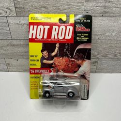 Racing Champion Silver ‘1955 Chevrolet Coupe / Hot Rod • Die Cast Metal • Made in China Scale 1:64 Real Rubber Tires