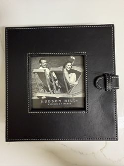 Black Leather Keepsake Box with Photo Slot