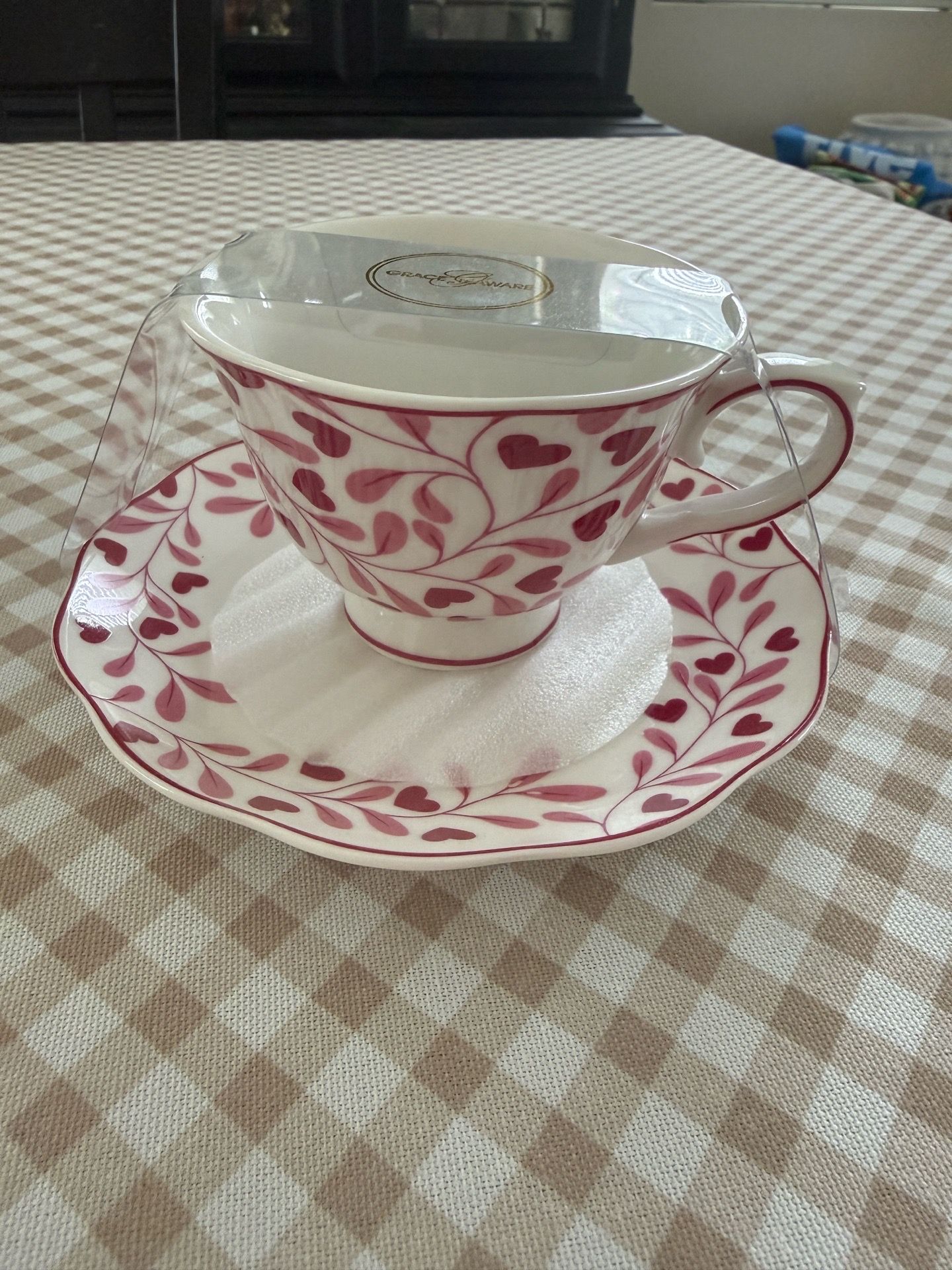 Heart Teacup and Saucer