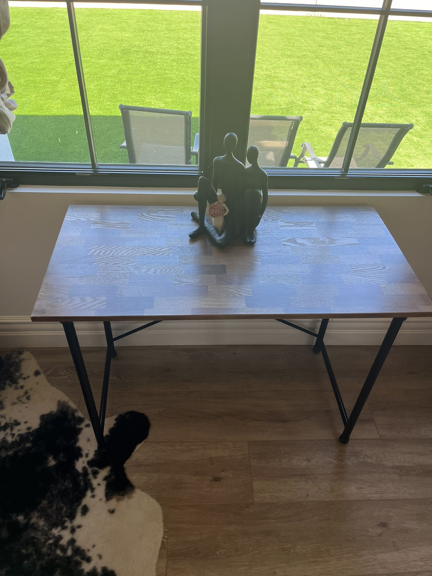 Rustic wooden entry table —$40