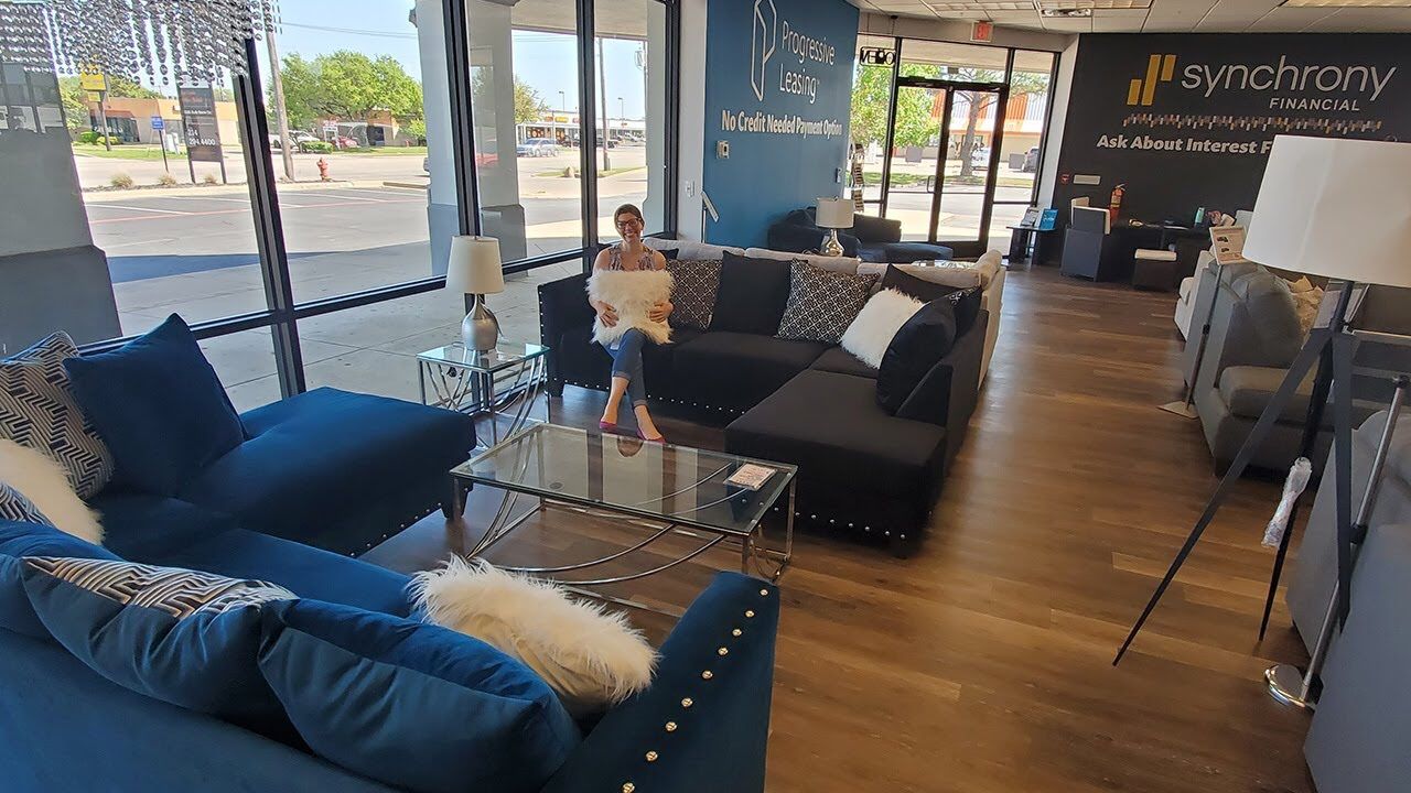 Black Stunning Sectional With Pillows