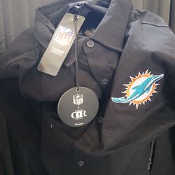 Miami Dolphins NFL Team Apparel Button-Up large