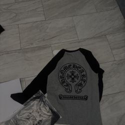 Grey And Black Chrome Hearts Long Sleeve