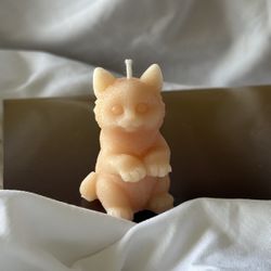 Cat Candle | Cute Animal Shaped Soy Wax Candle | Woodland Decor |Handmade Kitty Candle for Pet Lover