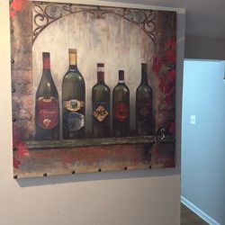 Large Vintage Wine Wall Art