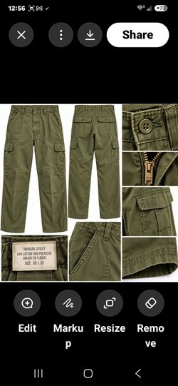 Vintage U.S. Military Olive Green Uniform Trousers Utility Pants