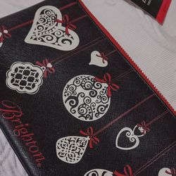 Brighton Black Red Wristlet 