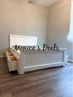 Full Solid Wood Bed Frame With 6 Drawers $720