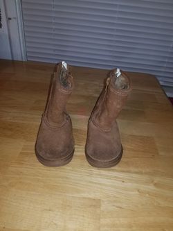 Brown suede toddler winter boots