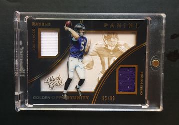 2016 Black Gold NFL Baltimore Ravens Joe Flacco dual Jersey patch card !! /99!!