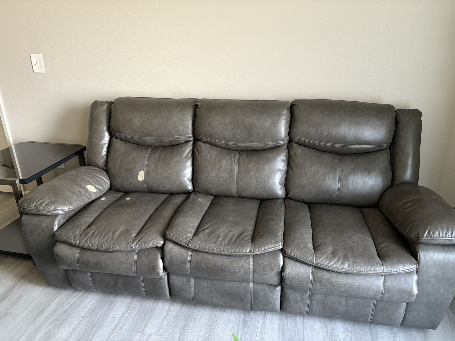 Gray Reclining Sofa