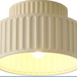 New 9.1” W Semi Flush Mount Ceiling Light Nordic Simple Resin Fixture Minimalist Mid Century Indoor