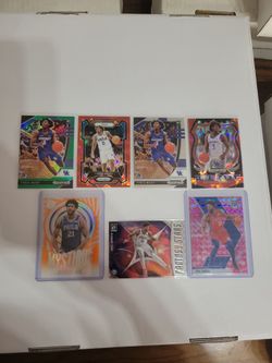 Tyrese Maxey RC Rookies 4 & Joel Embiid Basketball Card Lot refractors and prizms inserts
