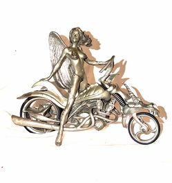 Seduction rages pewter statue Franklin mint Fantasy Angel Biker Figurine
