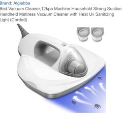 Bed Vacuum Cleaner,12kpa Machine Household Strong Suction Handheld Mattress Vacuum Cleaner with Heat Uv Sanitizing Light (Corded)