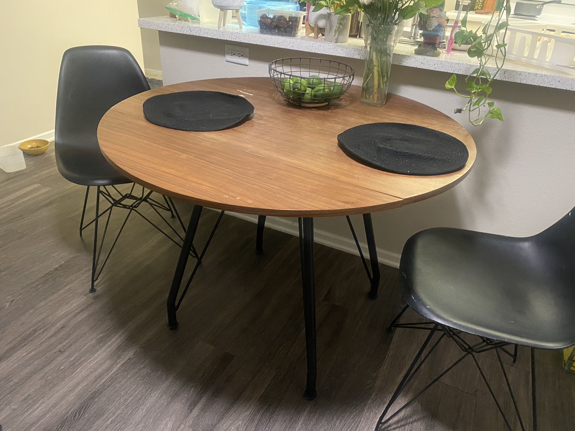 Free 42” Modern Dining Table  & Chairs With Fold Down Option 