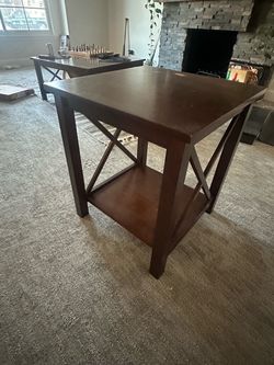 Wood side table