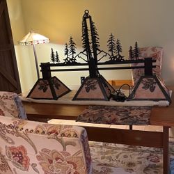 Three Light Rustic Chandelier For Pool Room, Dining, Or Kitchen New Still In Box Loved It But Two Large