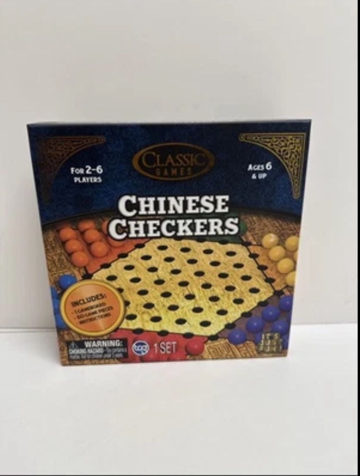 Classic Games Wood Chinese Checkers Set | Board & 60 Game Pieces