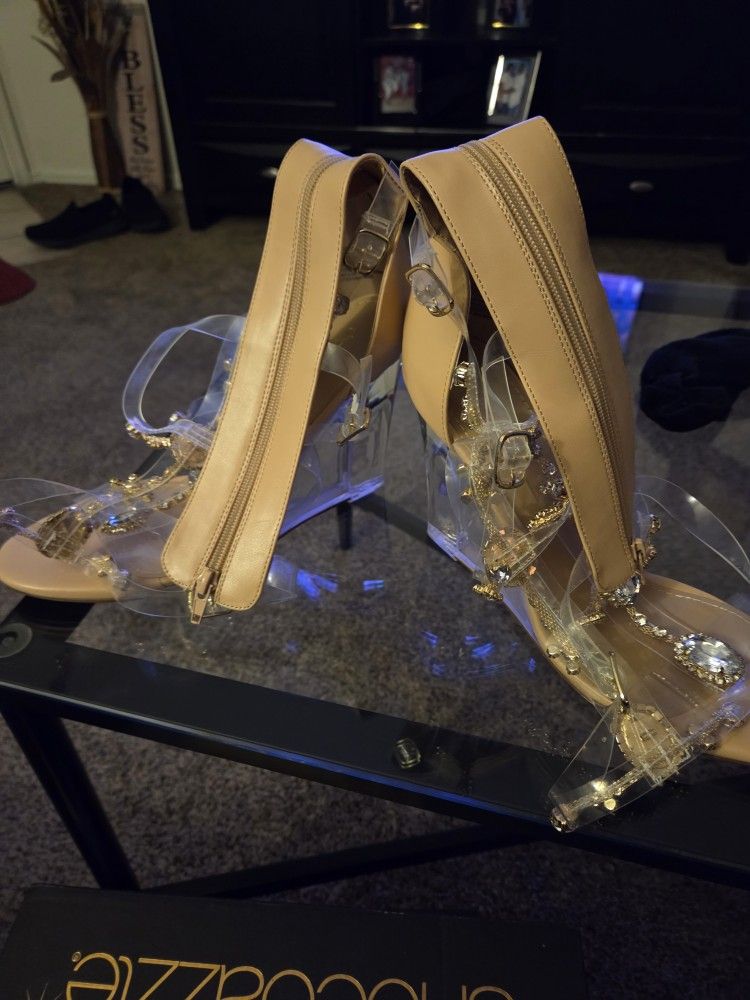 Tan & Clear Heels 