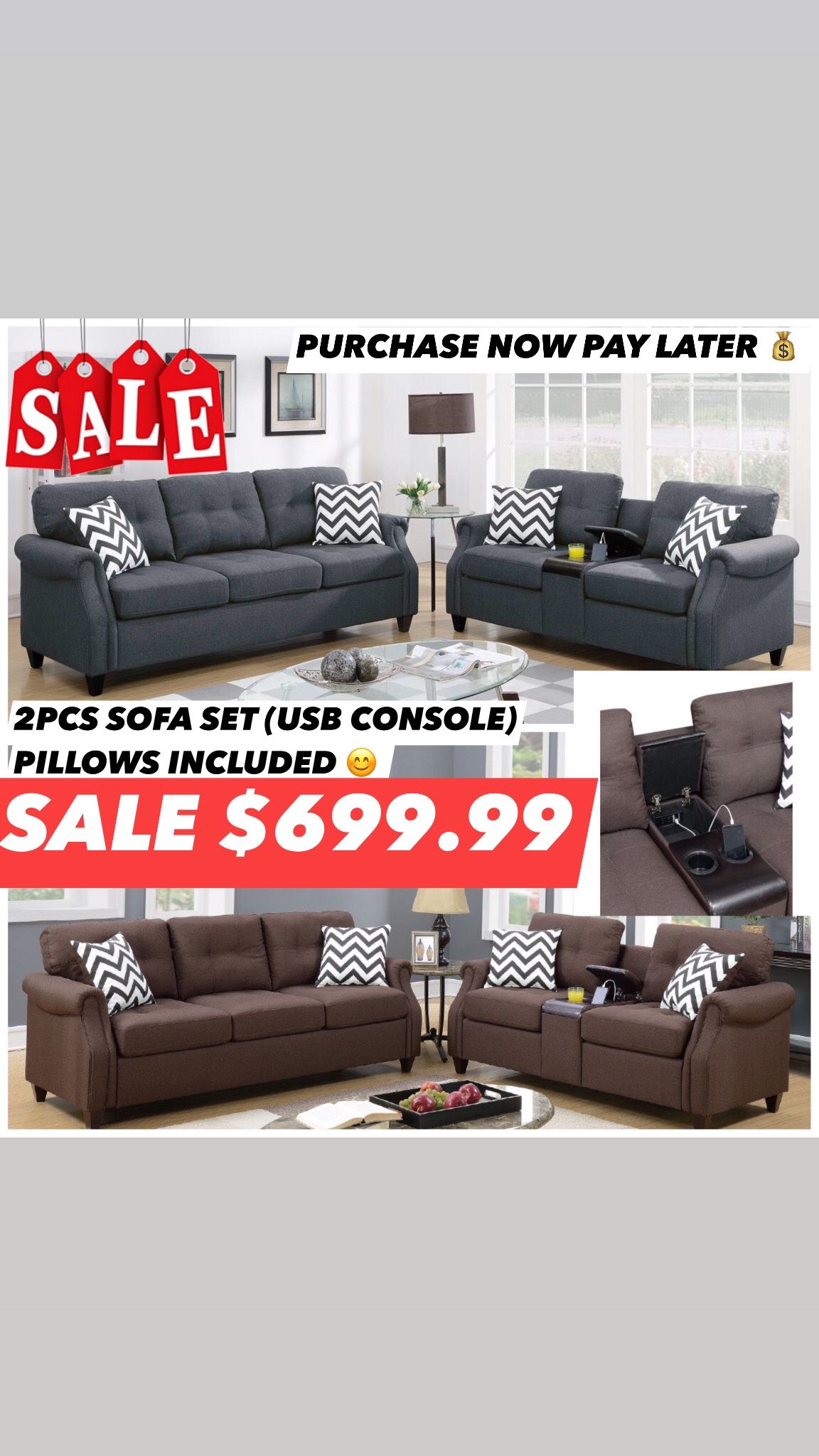 2PCS SOFA SET
