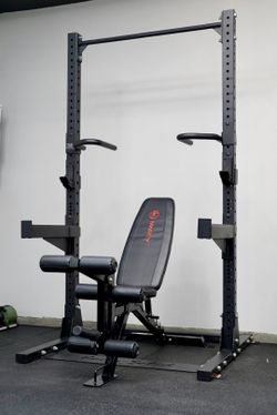 Half Power Rack with Marcy Adjustable Bench