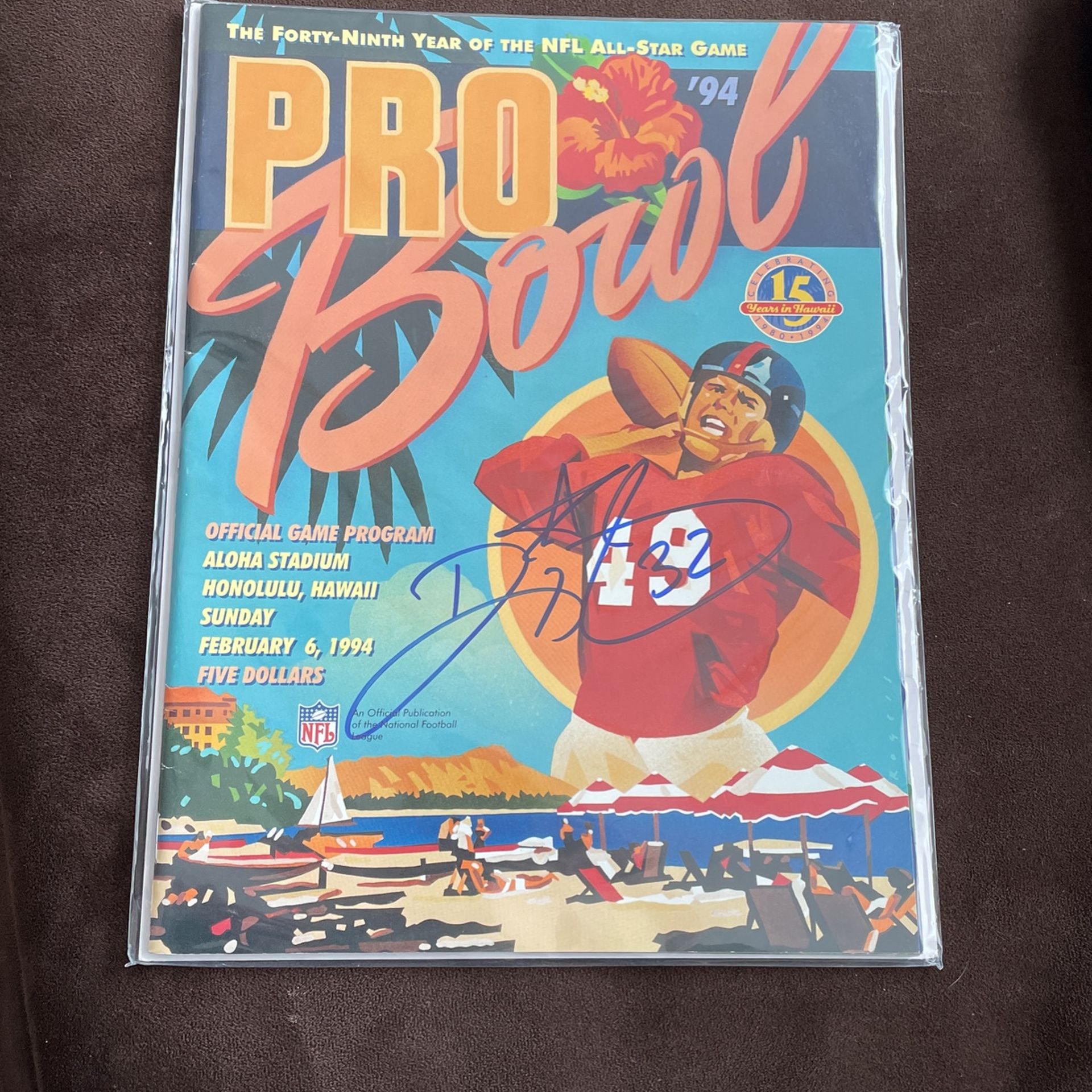 1994 PROBOWL AUTOGRAPHED MAGAZINE RICKY WATERS