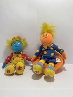 Vintage 1998 BBC Tweenies Plush Lot - Fizz & Jake (with Beanbag Chair) Hasbro