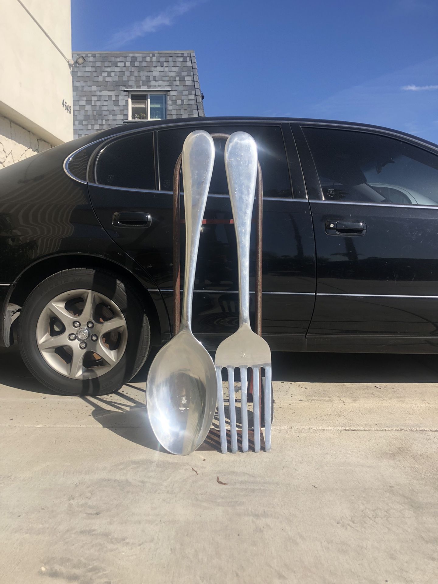 Awesome Oversized Fork And Spoon Designed For Curtis Jere ALUMINUM