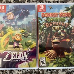 Zelda Echoes Of Wisdom & Donkey Kong Country Returns Nintendo Switch
