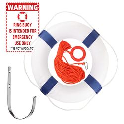 20/28 inch Foam Life Preserver Ring with 98.4 ft Floating Lifesaving Rope