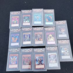 Yu-Gi-Oh Cards $80! Per Slap Great For Wall Decoration. All 14 Cards x80 is 80x 10 is $800! 80 x 4 $320! $1120 all but I can do $900! All GRADE PSA CG